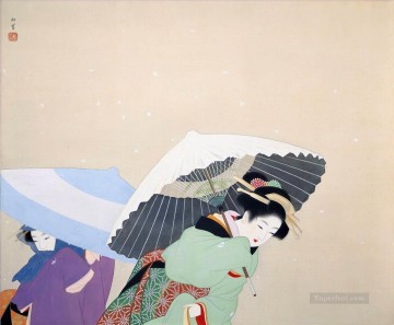 Uemura Shoen Painting - grandes copos de nieve uemura shoen Uemura Shoen Bijin ga mujeres hermosas